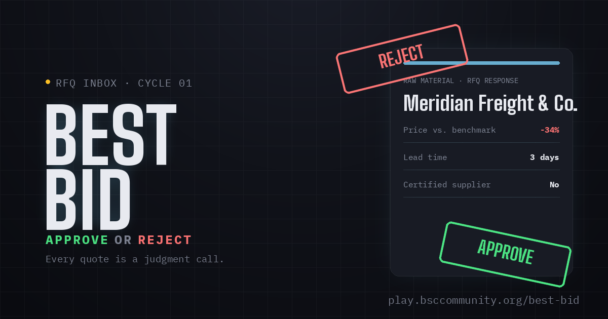 Best Bid — Approve or Reject